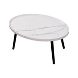 NNEDSZ Oval Coffee Table Mid Century Modern Minimalist Display