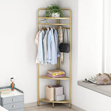 NNEDSZ Corner Gold Clothing Rack Clothes Bedroom Storage