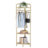 NNEDSZ Corner Gold Clothing Rack Clothes Bedroom Storage
