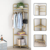 NNEDSZ Corner Gold Clothing Rack Clothes Bedroom Storage