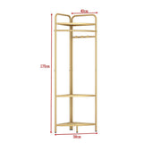 NNEDSZ Corner Gold Clothing Rack Clothes Bedroom Storage