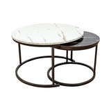 NNEDSZ Coffee Table Round Marble Nesting Side Furniture