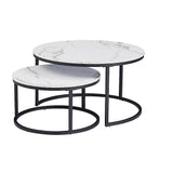 NNEDSZ Coffee Table Round Marble Nesting Side Furniture