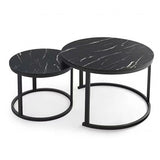 NNEDSZ Coffee Table Round Marble Nesting Side Furniture