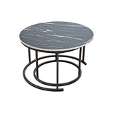 NNEDSZ Coffee Table Round Marble Nesting Side Furniture