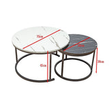 NNEDSZ Coffee Table Round Marble Nesting Side Furniture