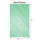 NNEDSZ 70x210cm Single Shower Glass Screen with Chrome Wall F-Brackets