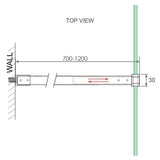 NNEDSZ 80x200cm Single Shower Glass Screen with Gold U-brackets & Square Pole