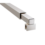 NNEDSZ 80x200cm Single Shower Glass Screen with Nickel U-brackets & Square Pole
