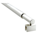 NNEDSZ 80x200cm Single Shower Glass Screen with Nickel U-brackets & Round Pole