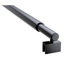NNEDSZ 80x210cm Single Shower Glass Screen with Black F-brackets & Round Pole