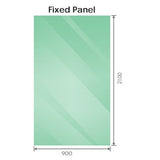 90x210cm Single Shower Glass Screen with Gunmetal Wall & Floor F Brackets