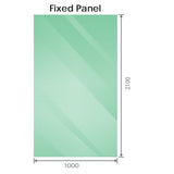 NNEDSZ 100x210cm Single Shower Glass Screen with Black Wall & Floor F Brackets