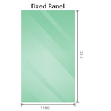 NNEDSZ 110x210cm Single Shower Glass Screen with Nickel Wall & Floor U Brackets
