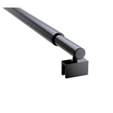 NNEDSZ 120x200cm Single Shower Glass Screen with Black F-brackets & Round Pole