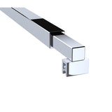 NNEDSZ 120x210cm Single Shower Glass Screen with Chrome F-brackets & Square Pole