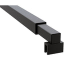 NNEDSZ 80x200cm Single Shower Glass Screen with Black Wall Channel & Square Pole