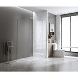 NNEDSZ 80x210cm Single Shower Glass Screen with Gunmetal Wall & Floor Channel