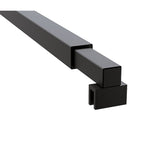 NNEDSZ 120x200cm Single Shower Glass Screen with Black Wall Channel & Square Pole