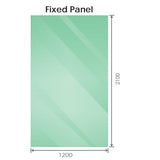 NNEDSZ 120x210cm Single Shower Glass Screen with Gold Wall Channel