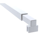 NNEDSZ 120x210cm Single Shower Glass Screen with White Wall Channel & Square Pole