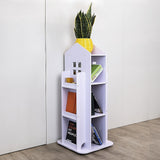 NNEDSZ Rotating Bookcase Bookshelf Kid's Book Organiser Rack Wooden Castle Display Shelf