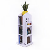 NNEDSZ Rotating Bookcase Bookshelf Kid's Book Organiser Rack Wooden Castle Display Shelf