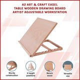 NNEDSZ A2 Art & Craft Easel Table Wooden Drawing Board Artist Adjustable WorkStation