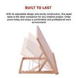 NNEDSZ A2 Art & Craft Easel Table Wooden Drawing Board Artist Adjustable WorkStation