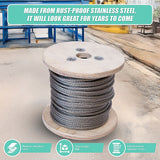 NNEDSZ 50m Stainless Steel Wire Rope Cable 5mm 316 A4 7x7 Balustrade Fence