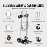 NNEDSZ Hand Truck 2 in 1 Folding Dolly Cart 180kg Capacity Heavy Duty Aluminium