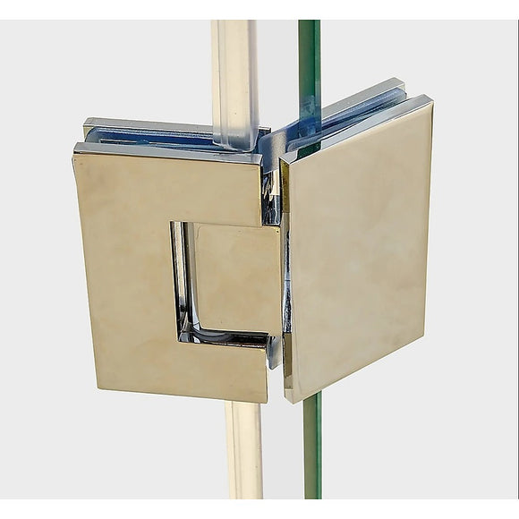 NNEDSZ 135 Degree Glass to Glass Stainless steel Square Shower Hinge in Black