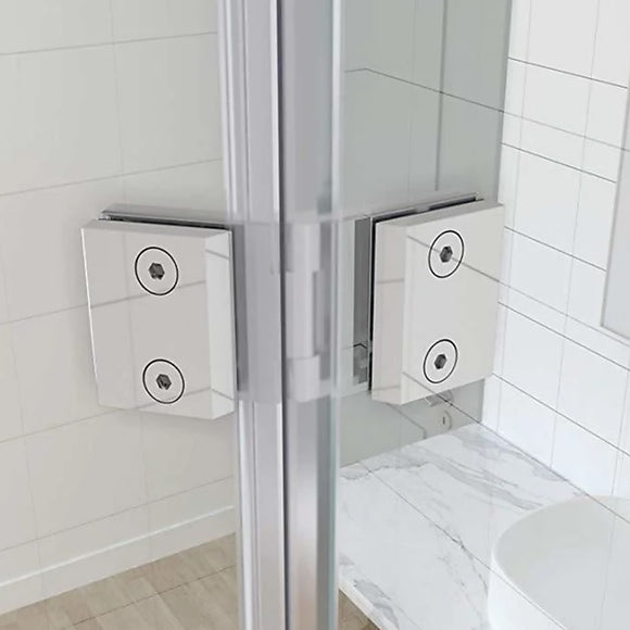 NNEDSZ 180 Degree Brass Glass to Glass Shower Door Hinge in Black