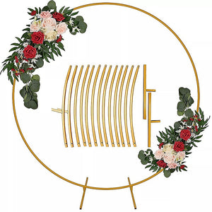 NNEDSZ 250cm Round Balloon Arch Frame Stand Gold