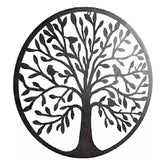 NNEDSZ French Rustic 60cm Tree of Life & Birds Round Metal Wall Garden Art Sculpture