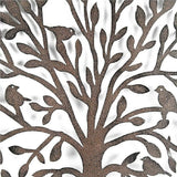 NNEDSZ French Rustic 60cm Tree of Life & Birds Round Metal Wall Garden Art Sculpture