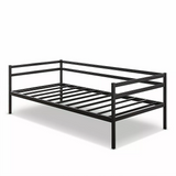 NNEDSZ Single Daybed Metal Frame Sofa Premium Black Day Bed Steel Support