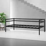 NNEDSZ Single Daybed Metal Frame Sofa Premium Black Day Bed Steel Support