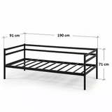 NNEDSZ Single Daybed Metal Frame Sofa Premium Black Day Bed Steel Support