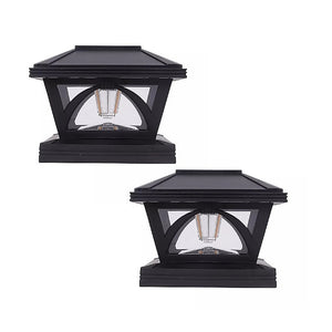 NNEDSZ 2 Pack Outdoor Flame Light Solar Post Deck Fence Cap