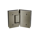 90cm Frameless Diamond Shower Screen with Gunmetal Brackets and Brass Hinges, Round Handle