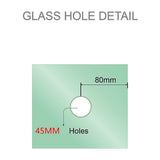 90cm Frameless Diamond Shower Screen with Gunmetal Brackets and Brass Hinges, Round Handle