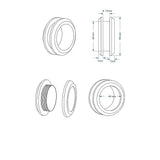 100cm Frameless Diamond Shower Screen with Gunmetal Brackets and Brass Hinges, Round Handle