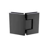 NNEDSZ 90cm Frameless Diamond Shower Screen with Black Channels and SS Hinges & Round Handle