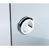 NNEDSZ 100cm Frameless Diamond Shower Screen with Chrome Brackets and SS Hinges, Round Handle