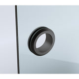 NNEDSZ 100cm Frameless Diamond Shower Screen with Black Channels and SS Hinges & Round Handle
