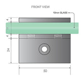 110x100cm Corner Frameless Shower Screen with Gunmetal Brackets and SS Hinges, Round Handle