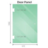 NNEDSZ 90cm Wall to Wall Frameless Shower Screen with Chrome Brackets and Brass Hinges, Round Handle