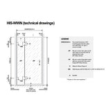 110cm Frameless Wall-to-Wall Shower Screen with Gunmetal Brackets & Brass Hinges – Wall & Floor F Bracket
