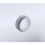 NNEDSZ 90cm Wall to Wall Frameless Shower Screen with White Channel and SS Hinges , Round Handle